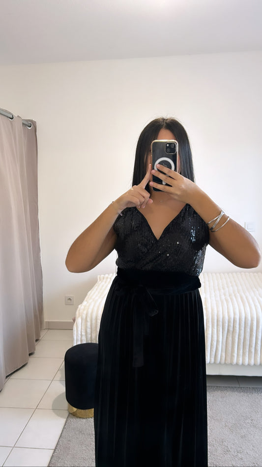 Robe sans manches en velours